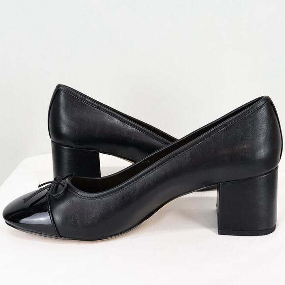 J. Crew Cap-Toe Ballet Block Heel Black Size 9 - Picture 7 of 11